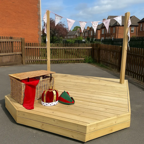 Childrens Outdoor Wooden Roleplay Stage & Backdrop Stage And Backdrop | Staging | www.ee-supplies.co.uk