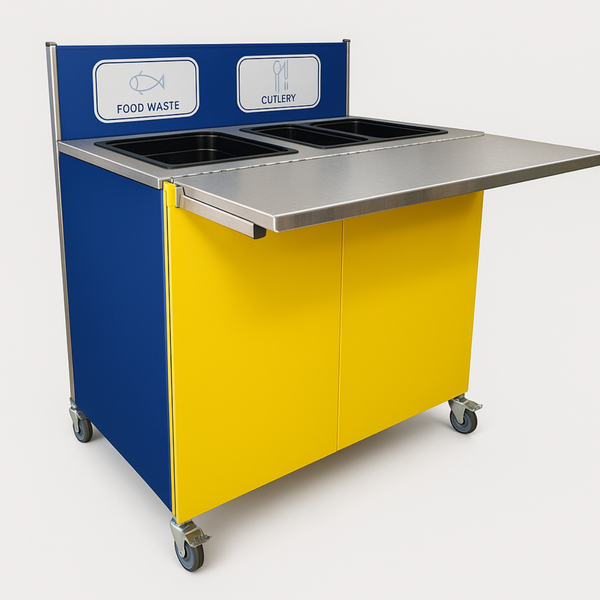 Standard 2 Bay Food Clearing & Cutlery Storage Trolley