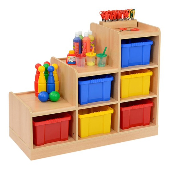 Sturdy Static Tiered Tray Storage Unit -  6 Trays (Left Hand Unit) Sturdy Static Tiered Tray Storage Unit -  6 Trays (Left Hand Unit) | Tay Storage | www.ee-supplies.co.uk