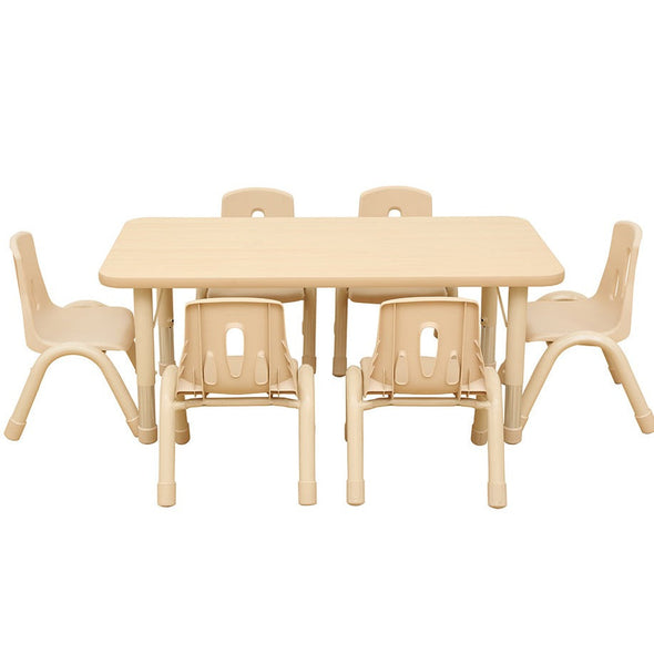 Elegant Height Adjustable Rectangular Table 1200 x 600mm + 6 Chairs Elegant Height Adjustable Rectangular Table (1200 x 600mm) + 6 Chairs | School Table | www.ee-supplies.co.uk