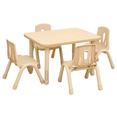 Elegant Height Adjustable Rectangular Table 800 x 600mm + 4 Chairs Elegant Height Adjustable Rectangular Table | School Table | www.ee-supplies.co.uk