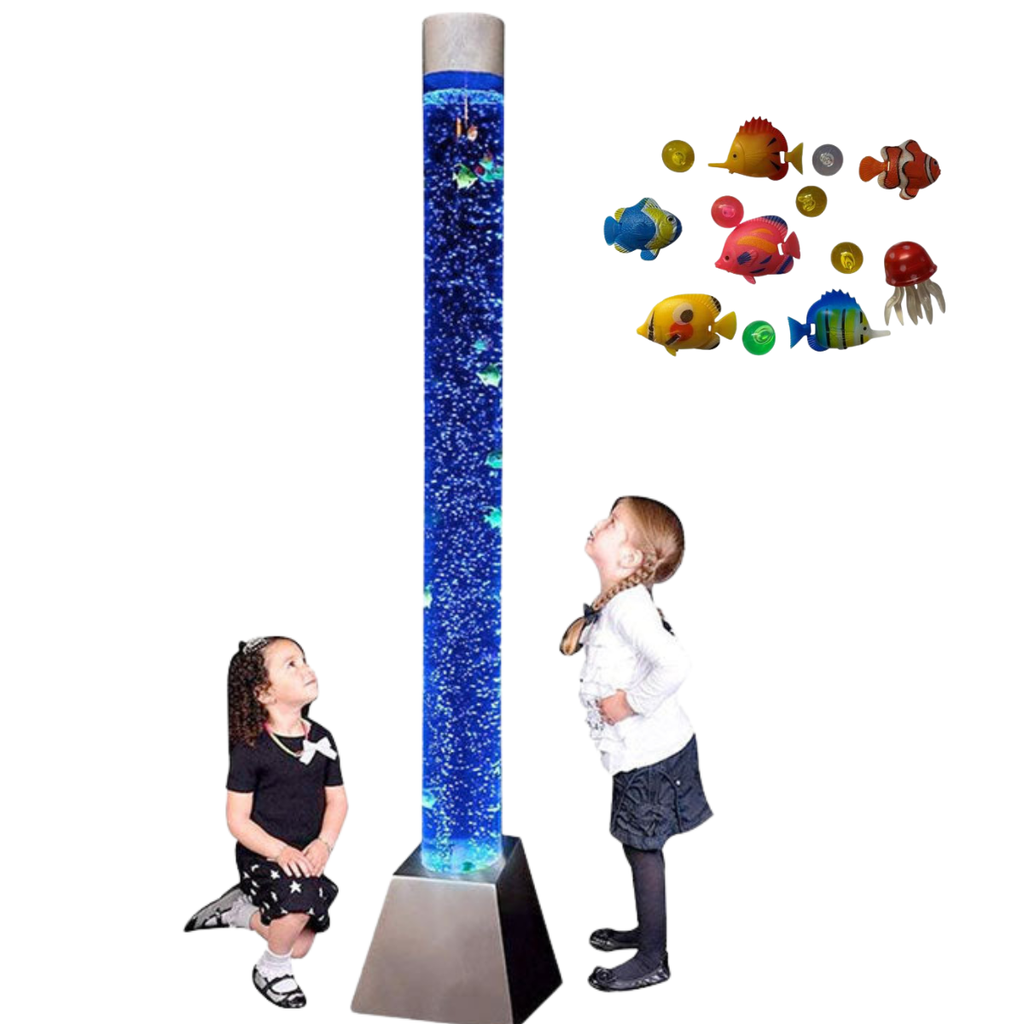 Tall Sensory Bubble Tube 1.80mtr + Floating Fish + Remote Control ...