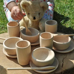 Teddy Bear Wooden Tea Set - 16 Piece Set Teddy Bear Wooden Tea Set - 16 Piece Set |  www.ee-supplies.co.uk