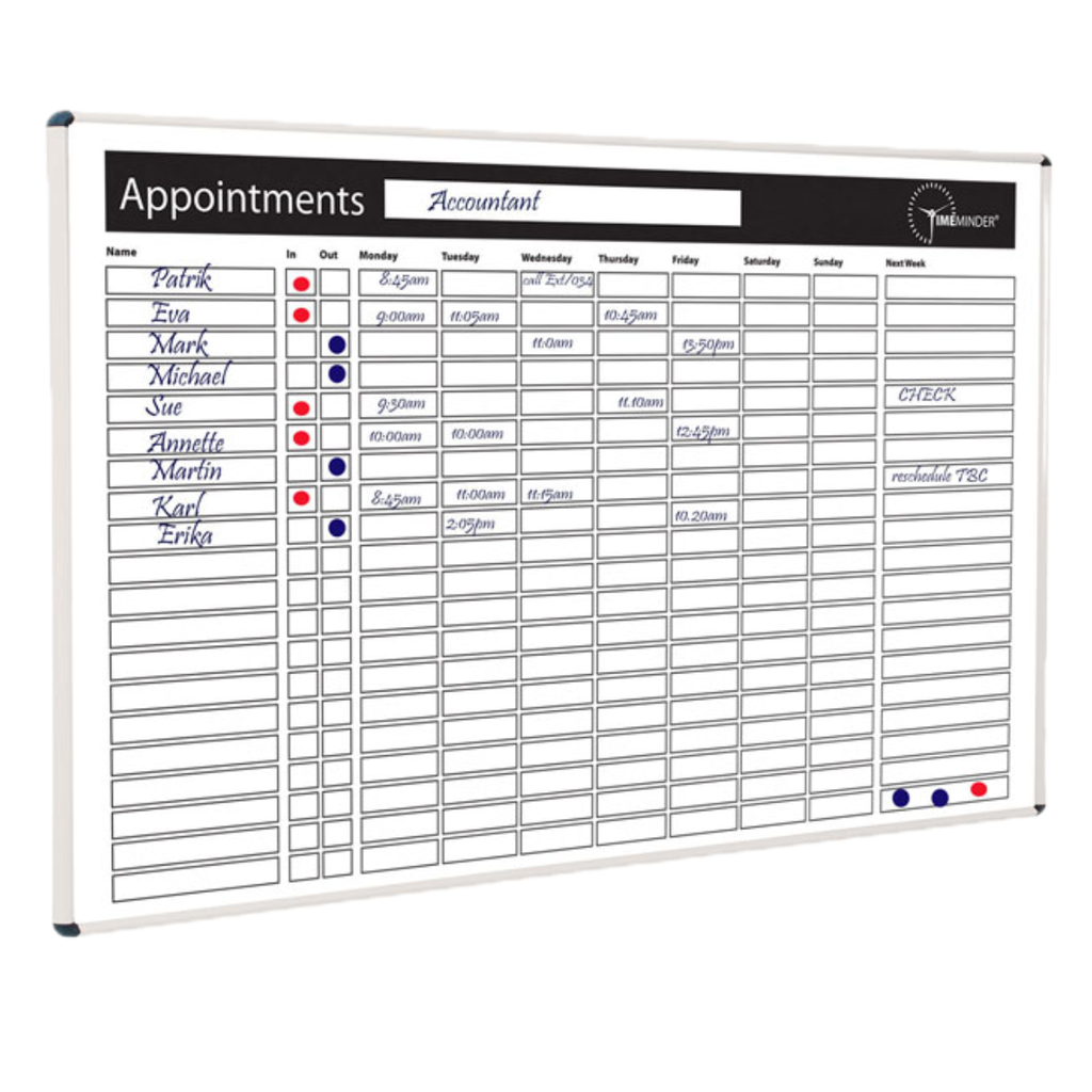 TimeMinder® Appointments Planner Whiteboard | Educational Equipment ...