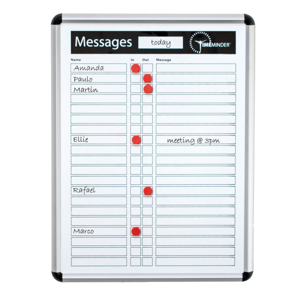 Timeminder® IN/OUT Message Whiteboard Timeminder® IN/OUT Message Whiteboard | www.ee-supplies.co.uk