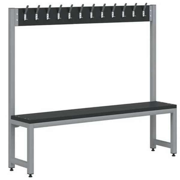 Titan Single Sided Junior Cloakroom Bench - 12 Hooks