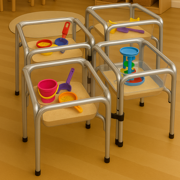 Titchy Tubs Mini Sand & Water Trays & Stands - Clear x 4