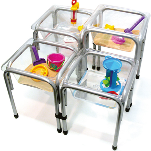 Titchy Tubs Mini Sand & Water Trays & Stands - Clear x 4