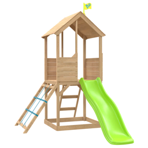 TP Treehouse Wooden Play Tower + Wavy Slide & Slide Lock - Cargo Net FSC® Certified TP Treehouse Wooden Play Tower + Wavy Slide & Slide Lock - Cargo Net FSC® certified |  www.ee-supplies.co.uk