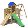 Treehouse Wooden Climbing Frame + Double Swing & Slide Treehouse Wooden Climbing Frame + Double Swing & Slide|  www.ee-supplies.co.uk