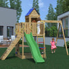 Treehouse Wooden Climbing Frame + Double Swing & Slide Treehouse Wooden Climbing Frame + Double Swing & Slide|  www.ee-supplies.co.uk