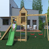 Treehouse Wooden Climbing Frame + Double Swing & Slide Treehouse Wooden Climbing Frame + Double Swing & Slide|  www.ee-supplies.co.uk