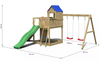 Treehouse Wooden Climbing Frame + Double Swing & Slide Treehouse Wooden Climbing Frame + Double Swing & Slide|  www.ee-supplies.co.uk