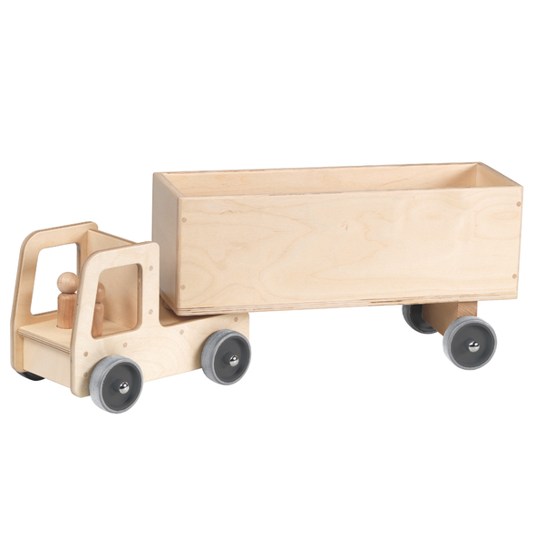 Playscapes Truck Toy With Box Trailer Truck With Box Trailer | Wooden Vehicles | www.ee-supplies.co.uk