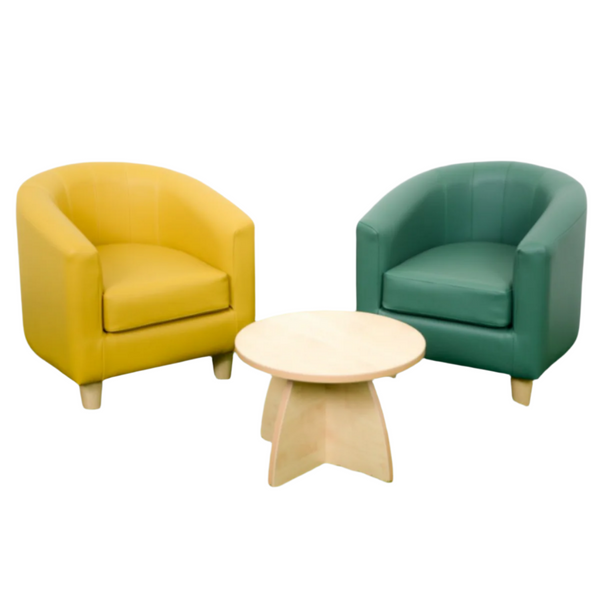 Tub Chair Set With Low Table