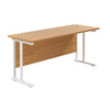 Twin Upright Rectangular Desk - Nova Oak Twin Upright Rectangular Desk - Nova oak | ee-supplies.com