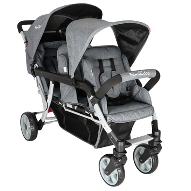 Familidoo Value Lightweight Multi Seat Stroller - 3 Seater Pushchair With Free Rain Cover Value Familidoo 3 seater Heavy Duty Stroller | Familidoo Pushchair | www.ee-supplies.co.uk