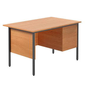 Basic Rectangular Single Pedestal Desk 2 x Drawers TeachersSingle Desk Beech + Modesty Panel| 2 drawers | www.ee-supplies.co.uk