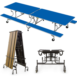 Sico 16-20 Seater BY-65 Bench Seating Table Mobile Folding School Table + Benches SICO BY-65 Mobile Folding School 8-12 Seater Table + Benches | ee-supp;ies.co.uk