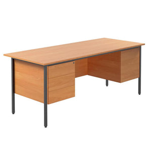 Basic Rectangular Double Pedestal Desk 4 x Drawers Basic Rectangular Double Pedestal Desk 4 x Drawers | www.ee-supplies.co.uk