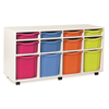 White Mobile Tray Storage Unit 12 x Mixed Trays White 12 Tray Storage Units | School Tray Storage | www.ee-supplies.co.uk