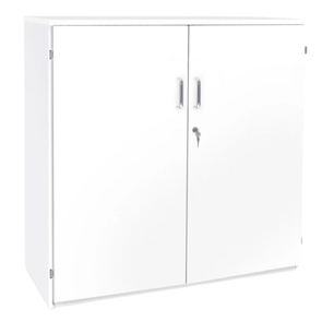 White Premium Cupboard With 1 Fixed & 2 Adjustable Shelves - Static H1000mm White Premium Cupboard With 1 Fixed & 2 Adjustable Shelves - Static | Grey White Cupboards | www.ee-supplies.co.uk