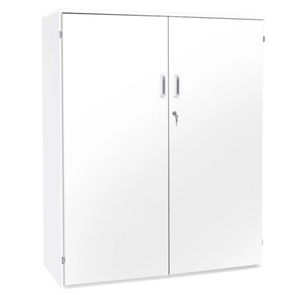 White Premium Cupboard With 1 Fixed & 2 Adjustable Shelves - Static H1268mm White Premium Cupboard With 1 Fixed & 2 Adjustable Shelves - Static H1268mm | Grey White Cupboards | www.ee-supplies.co.uk