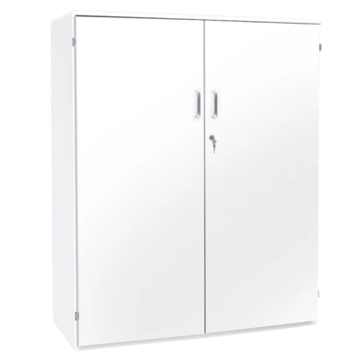 White Premium Cupboard With 1 Fixed & 2 Adjustable Shelves - Static H1268mm White Premium Cupboard With 1 Fixed & 2 Adjustable Shelves - Static H1268mm | Grey White Cupboards | www.ee-supplies.co.uk