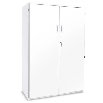 White Premium Cupboard With 1 Fixed & 2 Adjustable Shelves - Static H1518mm White Premium Cupboard With 1 Fixed & 2 Adjustable Shelves - Static H1518mm | Grey White Cupboards | www.ee-supplies.co.uk