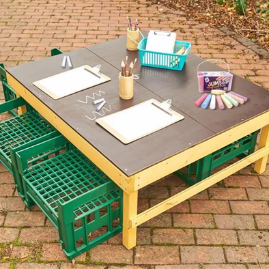 Windmill H Crate Chalk Table + H Crate Seats Windmill H Crate Chalk Table + H Crate Seats | ee-supplies.co.uk