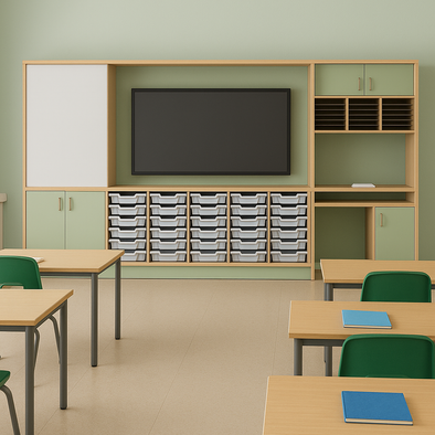 OneStore Teaching Wall 1.0 - W5000mm OneStore Teaching Wall 1.0 - 4000mm | Storage | www.ee-supplies.co.uk