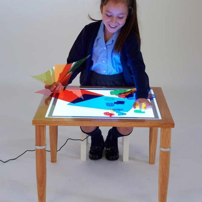 Wooden LED Light Sensory Panel Table Wooden Light Table | Light Panels | www.ee-supplies.co.uk