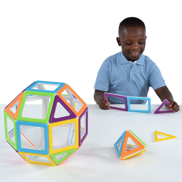 Mega Mag Polydron Set - 36 Pieces Wooden Octoplay Bright Colours | Polydron |  www.ee-supplies.co.uk