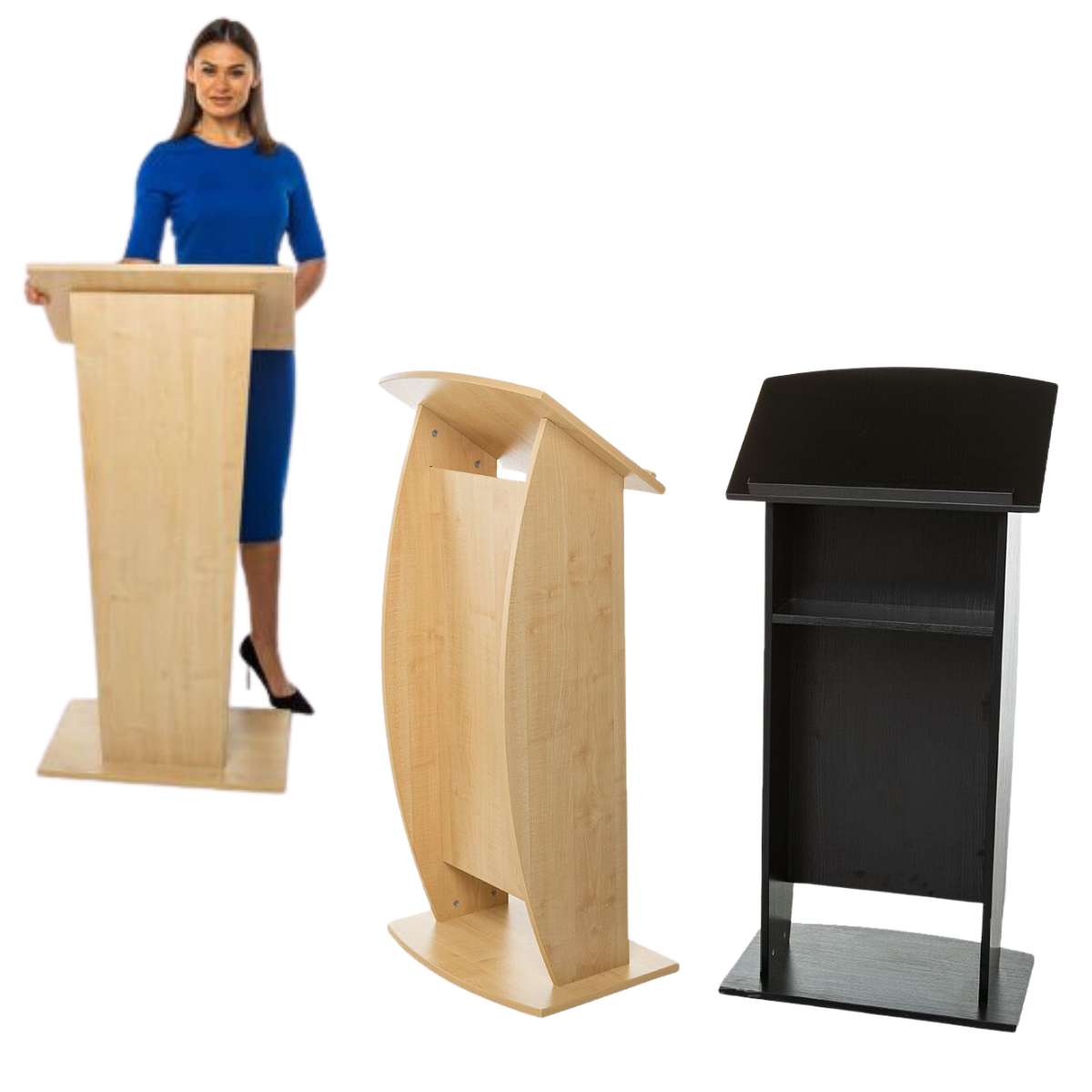 Lectern Bind Wooden Curved Lectern | Educational Equipment Supplies