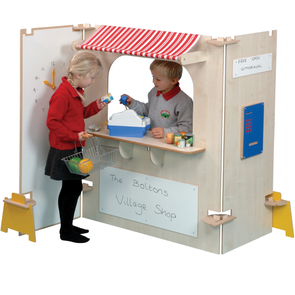 Role Play Supermarket Panel Set -Maple Wooden Supermarket Play Panel | Role Play Shopping | www.ee-supplies.co.uk