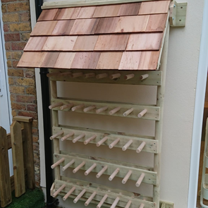 Wooden Wall Mounted Welly Rack + Roof - Holds 20 Pairs Wooden Wall Mounted Welly Rack + Roof - Holds 20 Pairs |  www.ee-supplies.co.uk