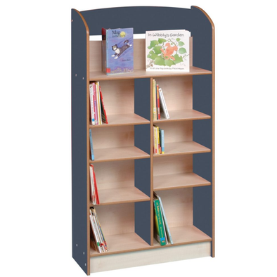 York Single Sided 1500 Bookcase+ Lecturn - Blue/Maple York School Library Bookcase | School Library Unit  | www.ee-supplies.co.uk
