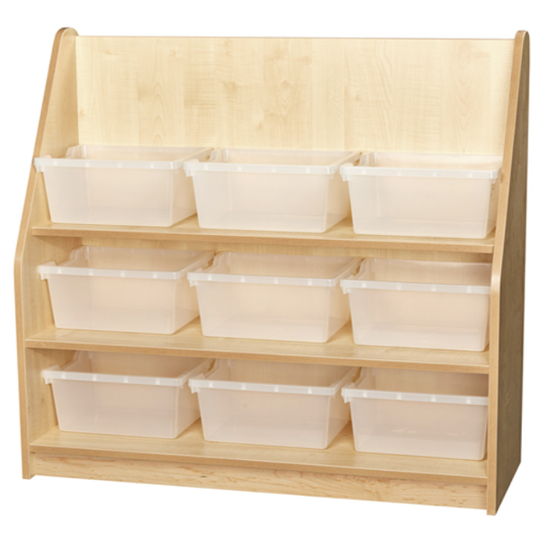 Kubbyclass 1 Metre High Bookcase + Clear Trays x 9