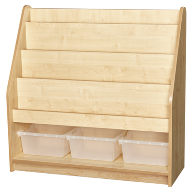 Kubbyclass 1 Metre High Storage Bookcase +  3 x Clear Trays - Educational Equipment Supplies