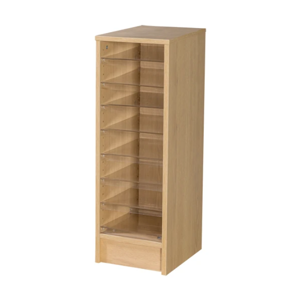 Floor Standing Wooden Pigeonhole Unit + 10 Acrylic Shelves W290 x D375 x H1094mm