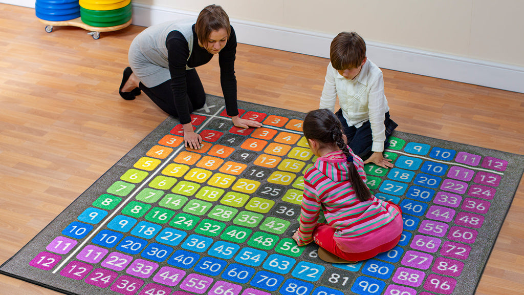 100 Square Multiplication Grid Carpet 2000 x 2000mm | Educational ...