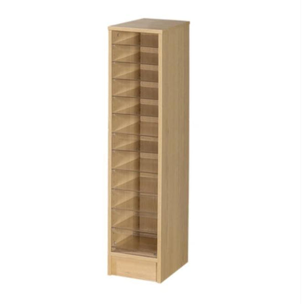 Floor Standing Wooden Pigeonhole Unit + 12 Acrylic Shelves W290 x D375 x H1286mm
