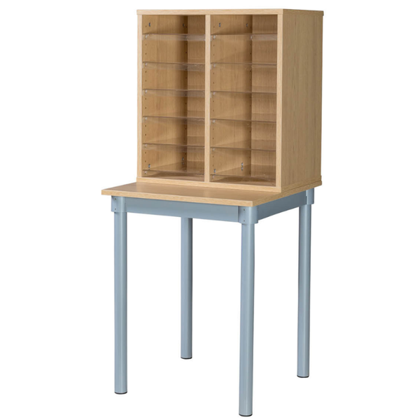 12 Space Pigeonhole Unit With Table W558 x D600 x H1320mm