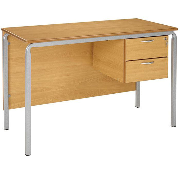 Crushed Bent Teachers Desk - MDF Edge - 2 Drawer Pedestal - Educational Equipment Supplies