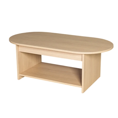1200mm D-End Premium Coffee Table With Shelf - Educational Equipment Supplies