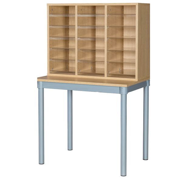 18 Space Pigeonhole Unit With Table - Educational Equipment Supplies