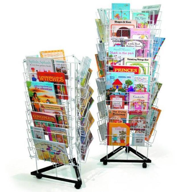 3 Sided Mobile Book Racks - Small | Educational Equipment Supplies