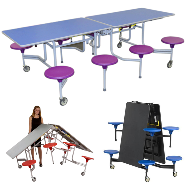 Sico Signiture 8 Seat Rectangular Mobile School Folding Dining Table