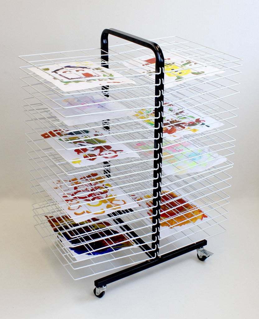 40 Shelf Large Mobile Painting Drying Rack | Educational Equipment Supplies