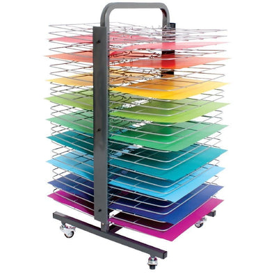 50 Shelf Premium Mobile Painting Drying Rack - Educational Equipment Supplies